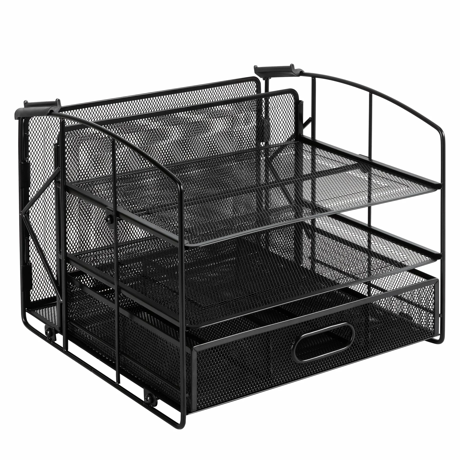 Amazon Basics Organizador de escritorio 3 bandejas cajón deslizante soporte colgar archivos negro