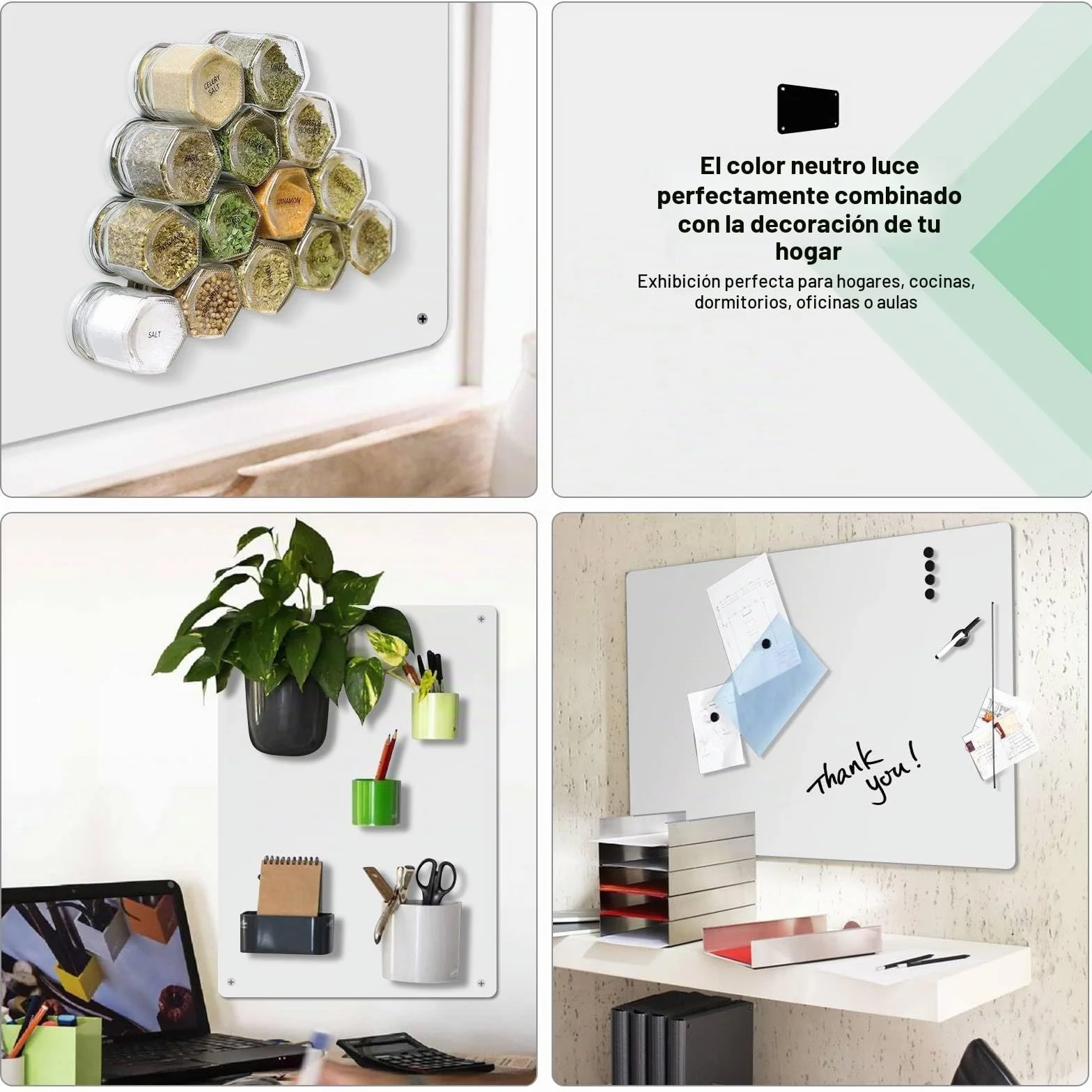 Placa Magnética para Imanes, Tablero Magnético Grande Pared, Pizarra Adhesiva (Blanco - 2 Paquetes)