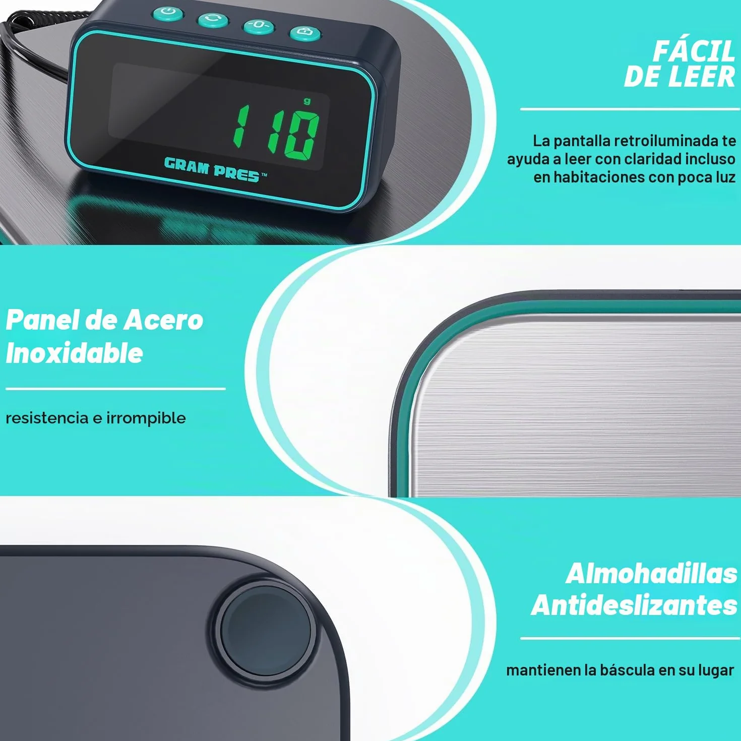 GRAM PRES Báscula de correo digital, 86 lbs/0,1 oz de alta precisión para paquetes con Hold/Tara/pantalla LCD separada, báscula postal de acero inoxidable, báscula de paquetes para pequeñas empresas,
