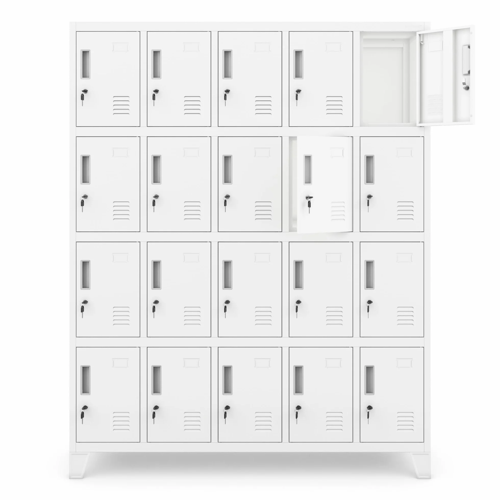 Armario Metálico 5B4A 20 Compartimentos 172x136x45 cm Blanco