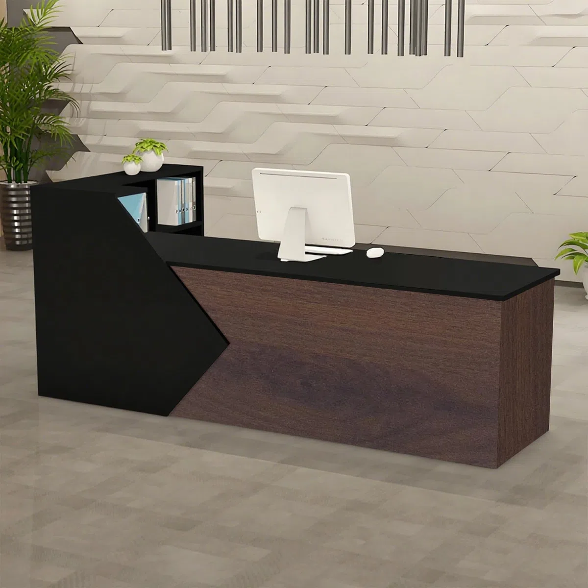 Mostrador de Recepción 80-783cm, Escritorio de Caja Registradora para Tienda, Mostrador de Atención al Cliente, Escritorio de Trabajo para Oficina, Salón de Belleza y Cafetería