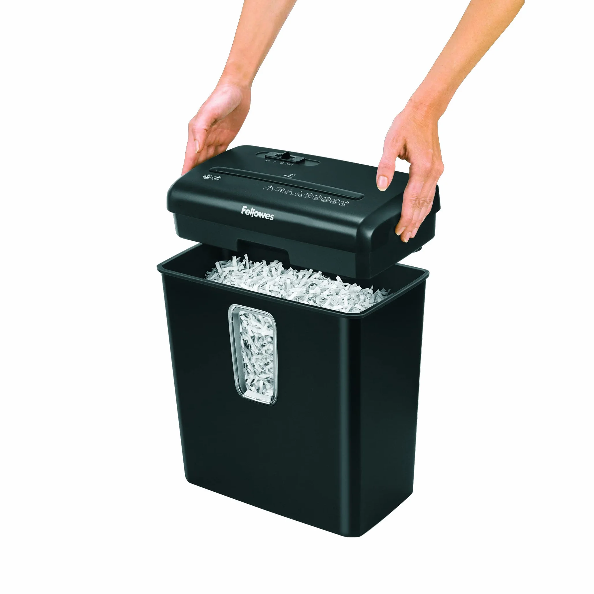 Fellowes Shredder Powershred FS-6C - Trituradora de Papel de Corte Cruzado de 6 Hojas para Uso doméstico - Trituradora de Documentos Personal y de Oficina - Cubo de 15 litros - Nivel de Seguridad P-4