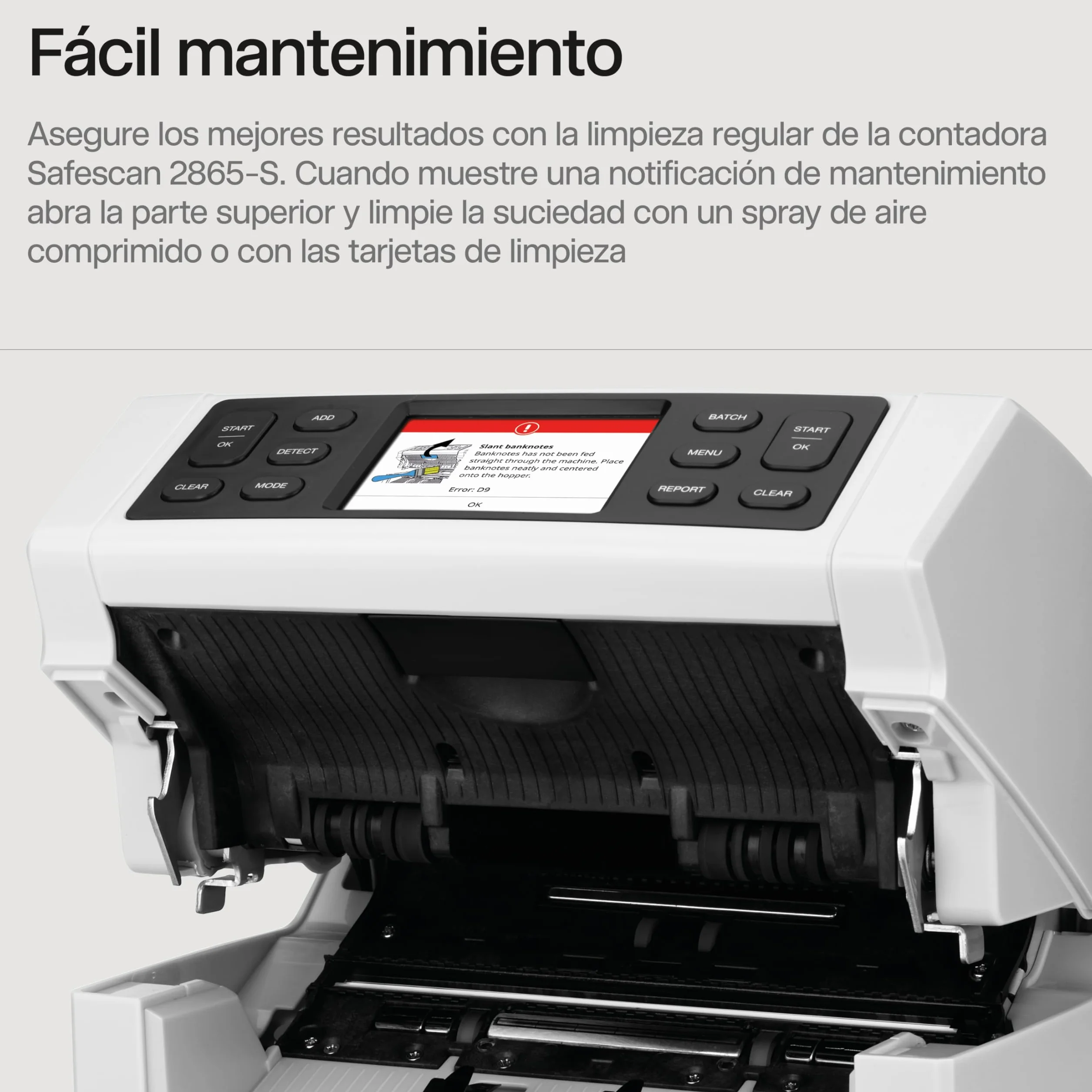Safescan 2865-S Contadora de billetes detectora de falsos 7 puntos interfaz multilingüe