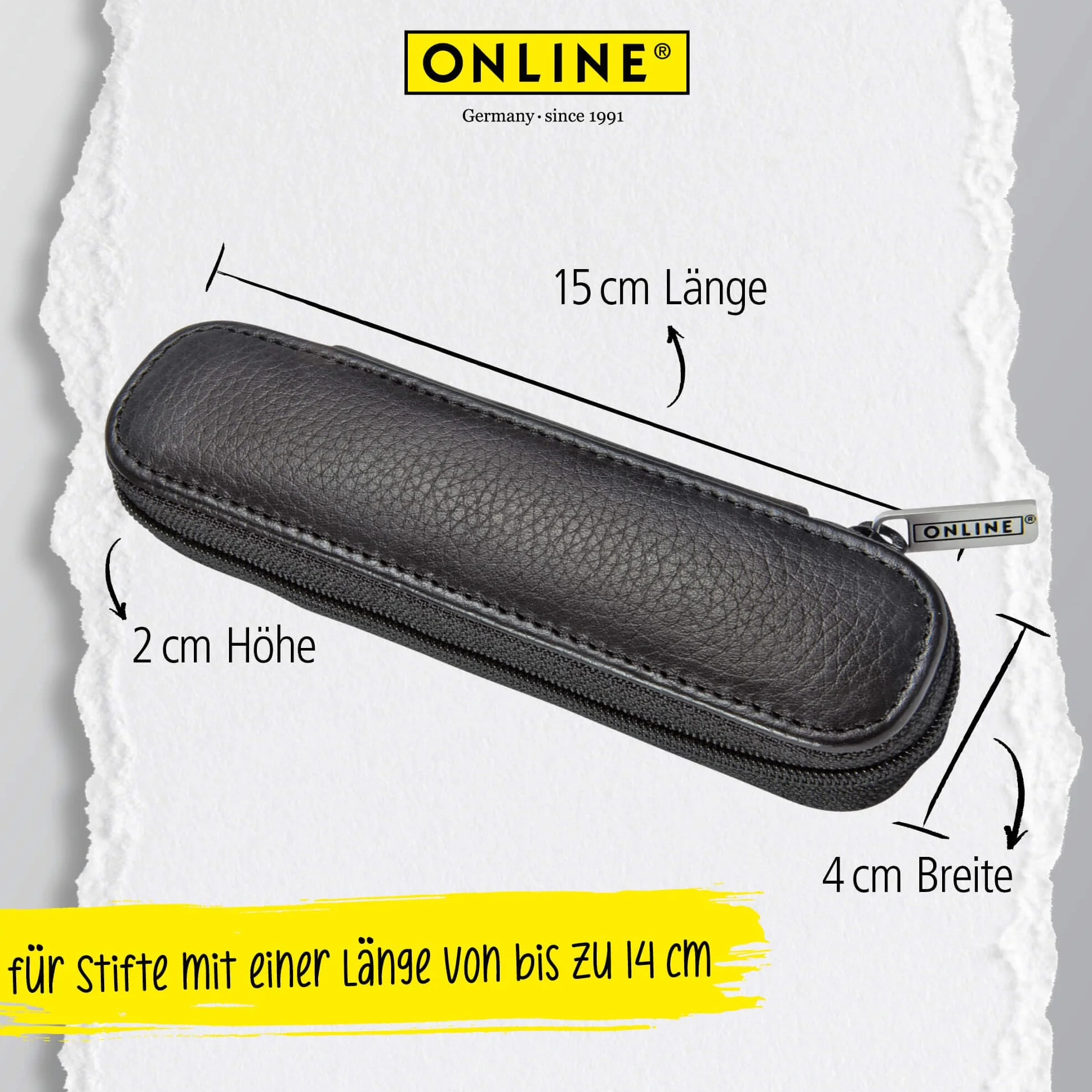 Online Juego de escritura Eleganza Pure Black I contiene bolígrafo, pluma estilográfica y estuche de piel auténtica, 3 piezas, en caja de regalo, pluma estilográfica para cartuchos estándar, Kulli con