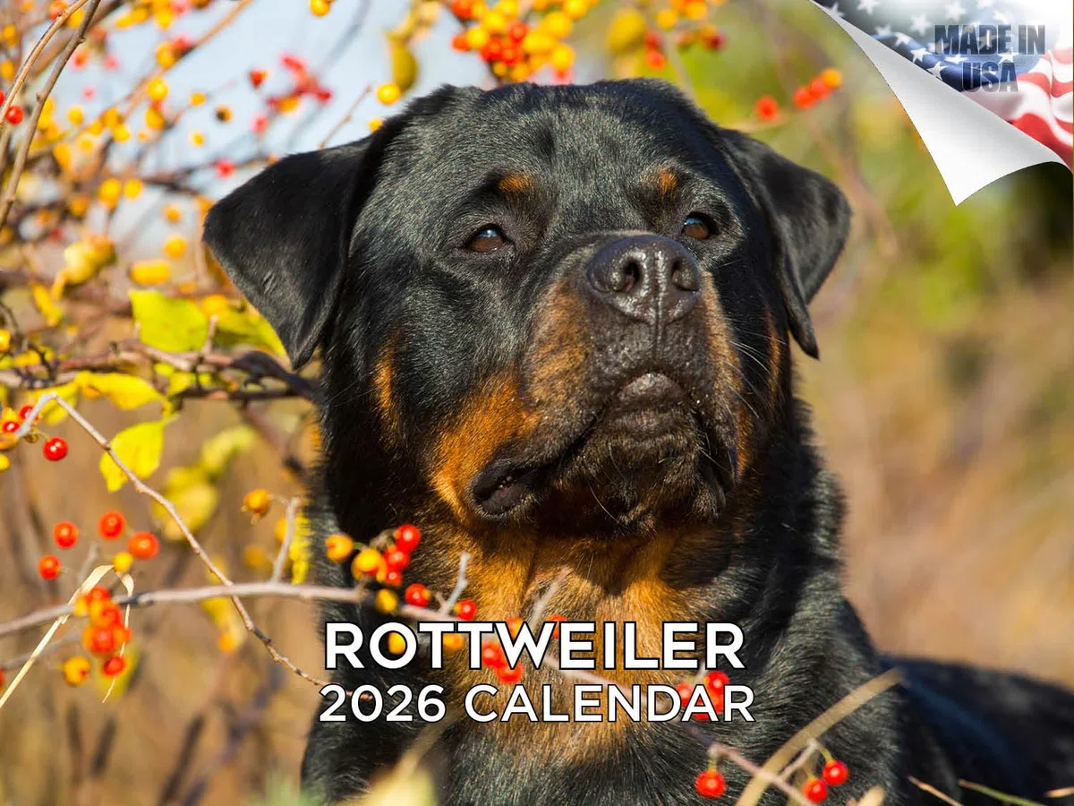 Rottweiler Calendario 2024 2025 – Calendario mensual de pared de raza de perro – 12 x 18 pulgadas abierto – Papel grueso que no se corre – Regalo – Calendario académico para profesores, organización y