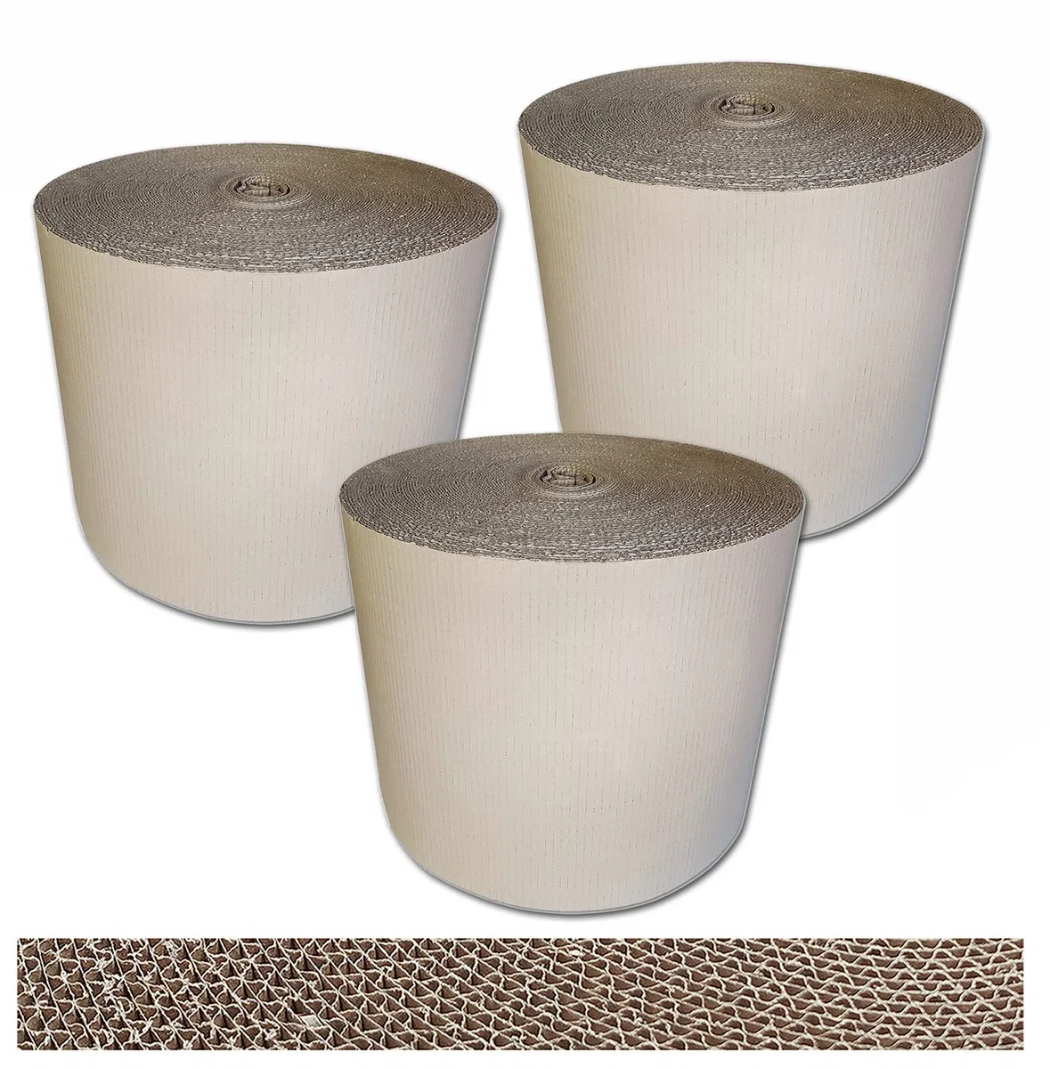 Cartón ondulado en rollo Material de relleno [40 cm x 70 m, 3 rollos] Cartón ondulado en rollo Material de embalaje C-flute, papel de embalaje, papel protector, papel de envolver