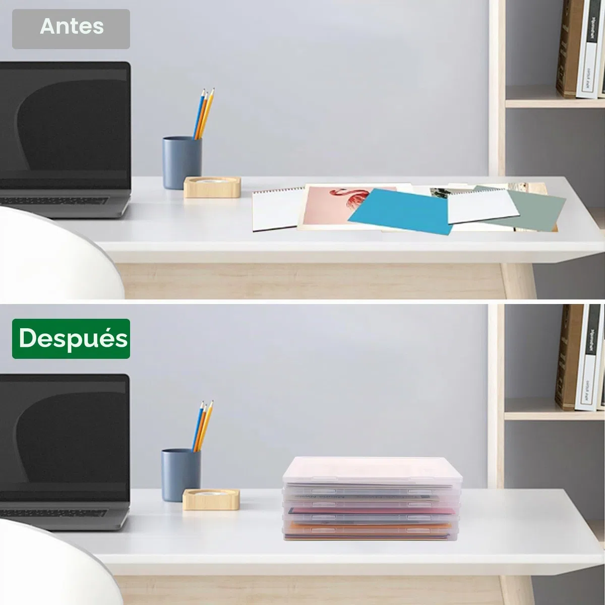 Caja de Archivo A4 Plástico Resistente a Impactos Organizador Transparente 5 Piezas