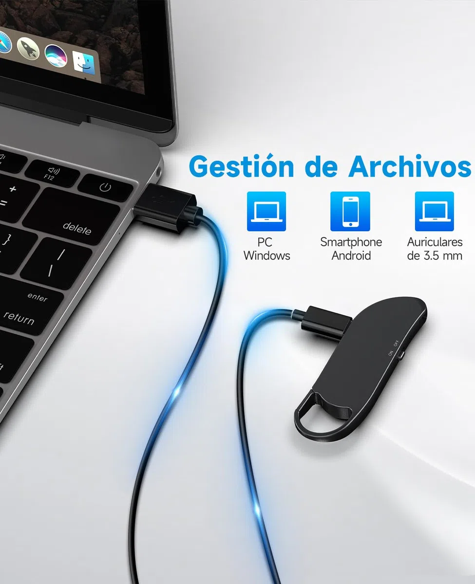 Grabadora de Voz, Vandlion HD Grabadora con 30 Horas de Grabación, USB C Mini Grabadora con Reducción de Ruido para Reuniones Entrevistas Conferencias Clase