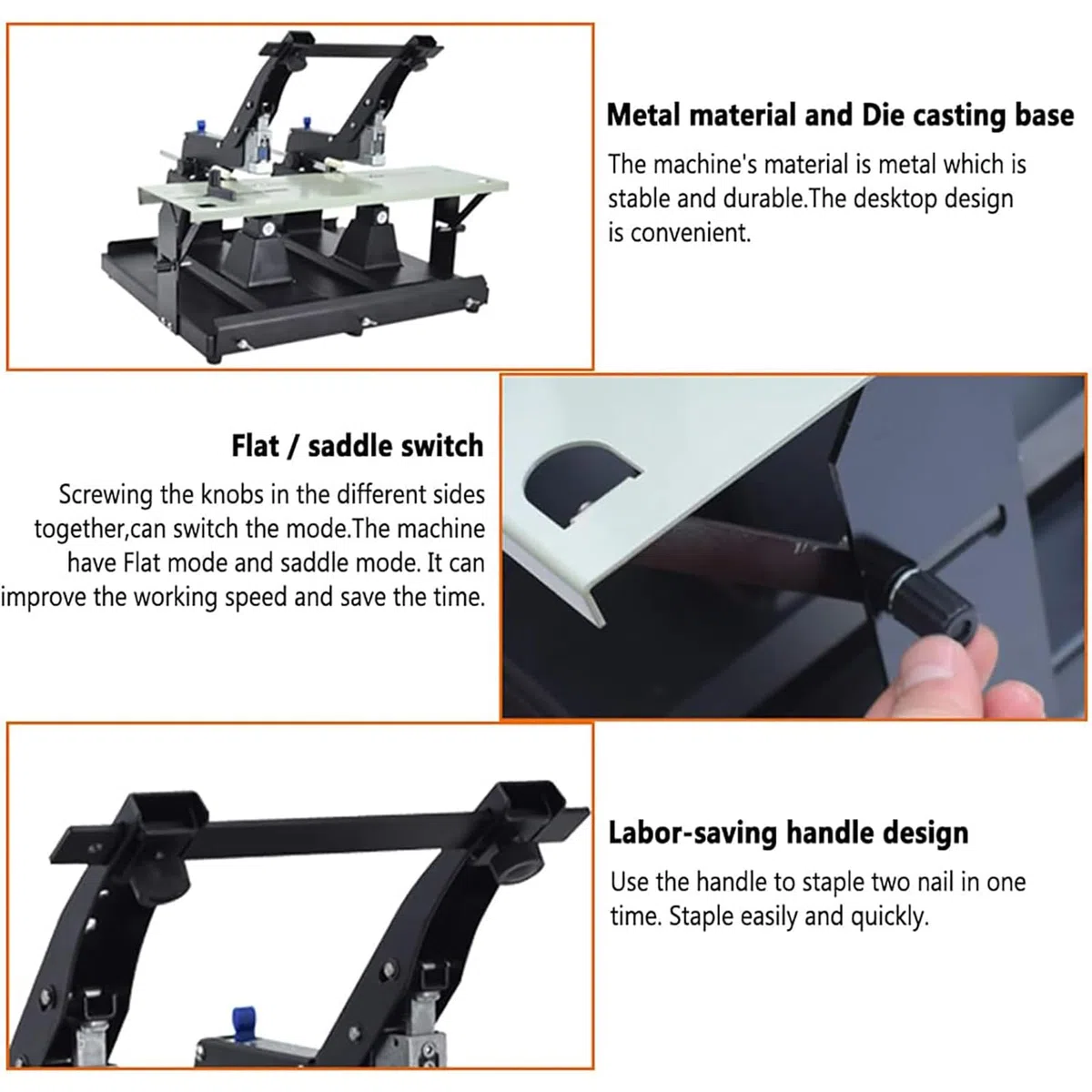 Grapadora de Doble Cabezal, Grapadora de Escritorio A3/A4, con Abrazadera, Grosor de encuadernación 40 Hojas, Grapadora Manual Plana, máquina Grapadora de Doble propósito, Grapadora/creadora de foll