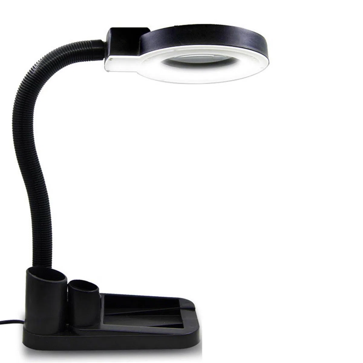 Lámpara de Escritorio LED con Lupa, lámpara con Lupa LED, con Base, Lupa táctil Manos Libres, Brazo Giratorio Ajustable para Trabajo, Lectura, Pasatiempos, Costura, Manualidades Lectura