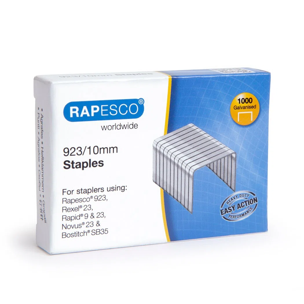 Rapesco 1307 ECO HD-100 Grapadora de Gruesos con 2000 Grapas Tipo 923/10mm, Capacidad para 100 Hojas, Negro