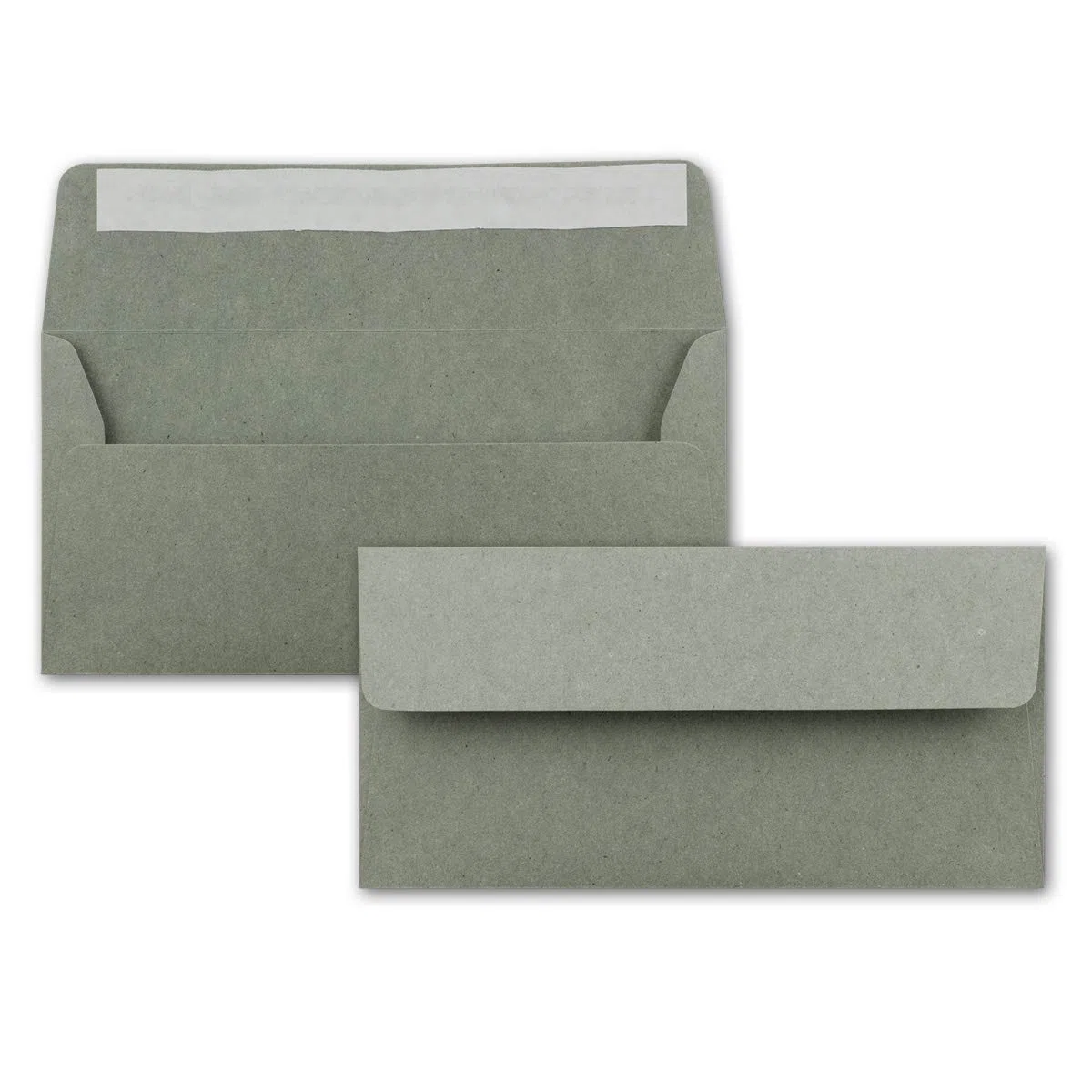 Juego de 200 papel de carta DIN A4 con sobres DIN largos, cierre adhesivo sensible a la presión, papel de estraza, gris, papel para escribir reciclado con sobres FarbenFroh by GUSTAV NEUSER