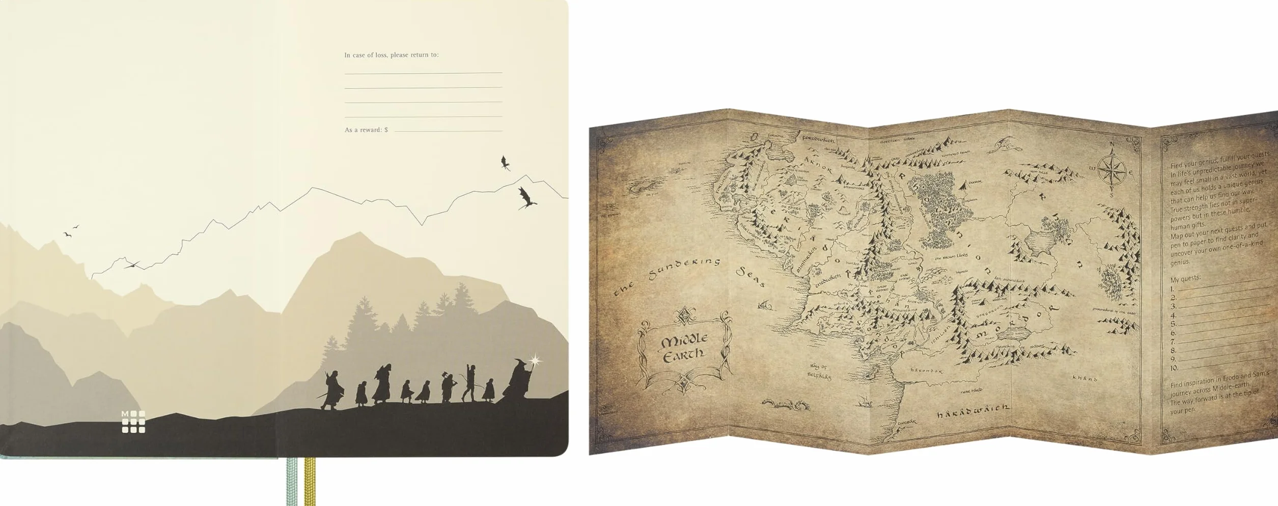 Moleskine Agenda Semanal El Señor de los Anillos Legolas y Gimli 18 Meses 2026 27 Tapa Dura Tela Cierre Elástico Tamaño L 13 x 21 cm