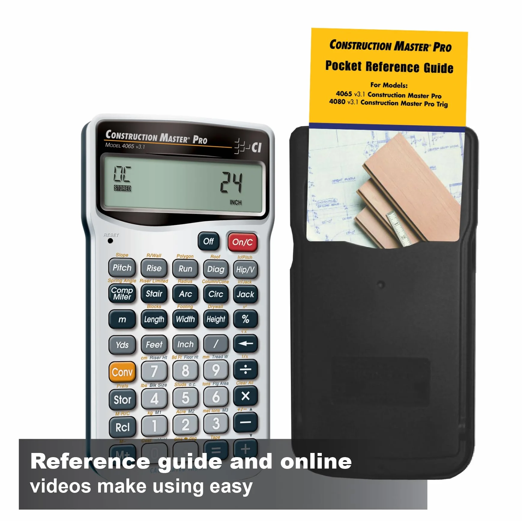 Calculated Industries 4065 Construction Master Pro 4065 - Herramienta de mano | Matemáticas de construcción avanzadas, fracciones de pies, para contratistas, estimadores, constructores