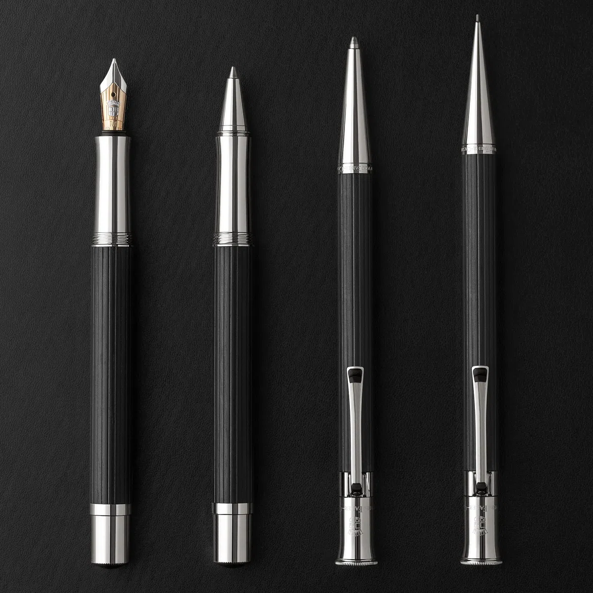 Graf von Faber-Castell 145531 Bolígrafo Línea Clásica, Ébano | Eje de ébano con piezas metálicas platinadas y relleno de gran capacidad a prueba de documentos