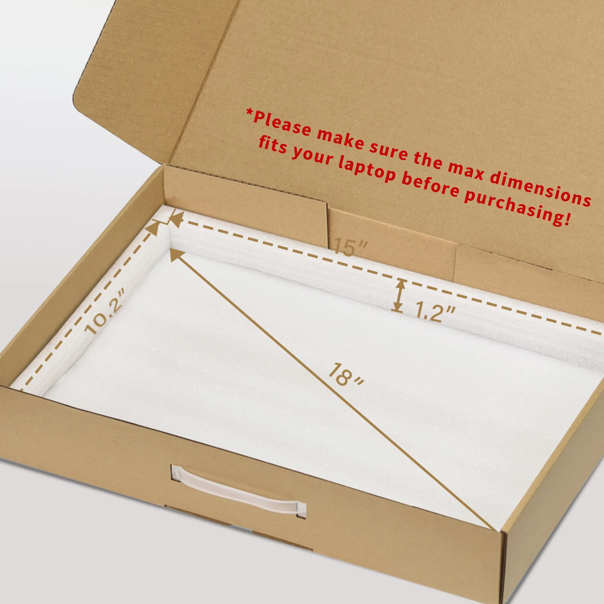 Orionstar Caja para portátil con espuma protectora para portátiles de hasta 17,3 pulgadas, caja de cartón para ordenador portátil, caja de envío para portátil