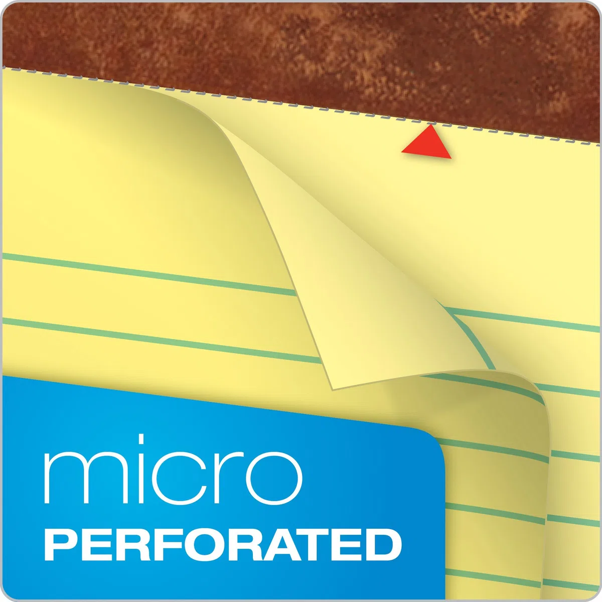 TOPS The Legal Pad Legal Pad, 5 x 8 Inches, Perforated, Canary, Narrow Rule, 50 Sheets per Pad, 5 Pads per Pack (75017)