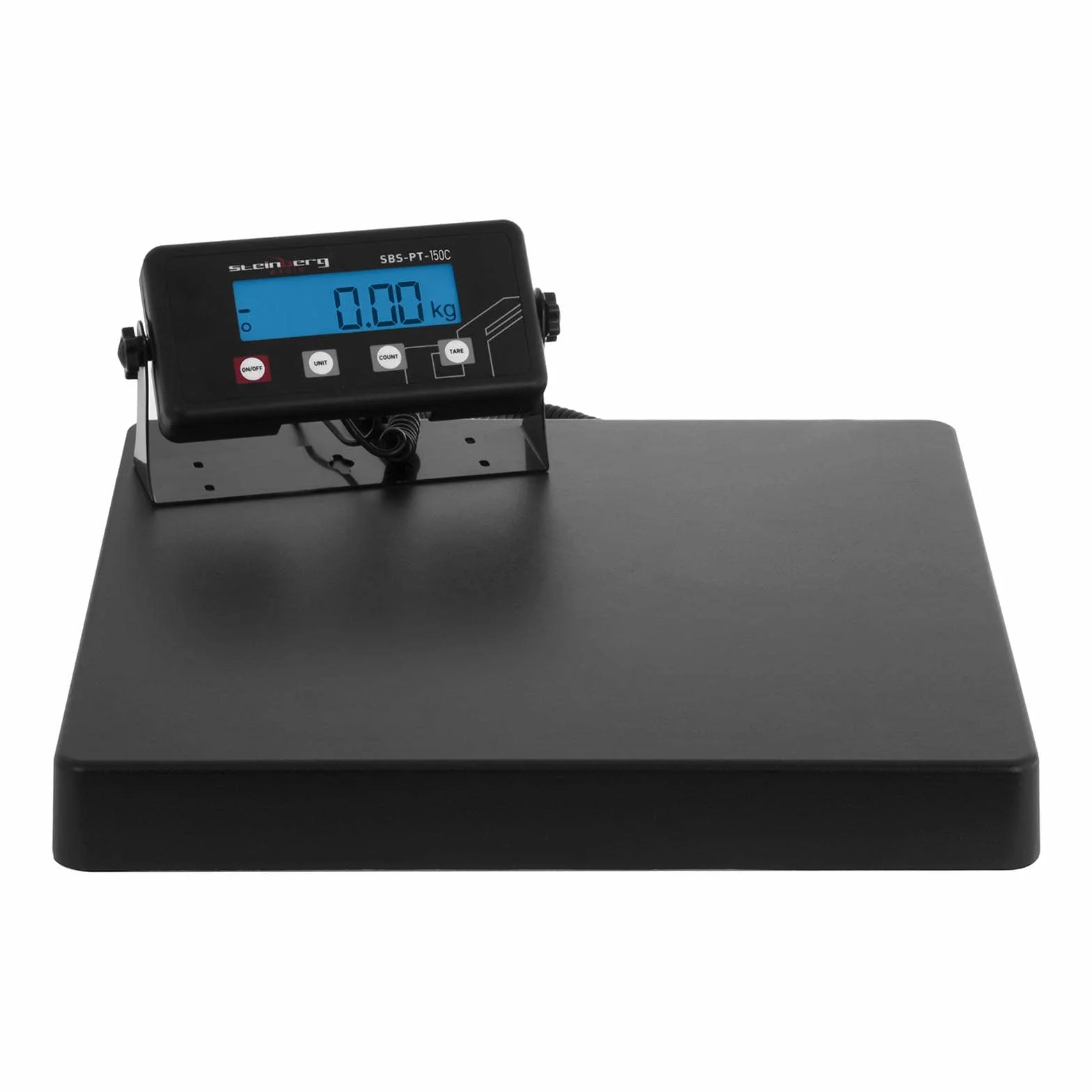 Steinberg Systems SBS-PT-150C Báscula postal digital (125 kg/20 g, superficie de pesaje de 40 x 40 cm, pantalla LCD, apagado automático)