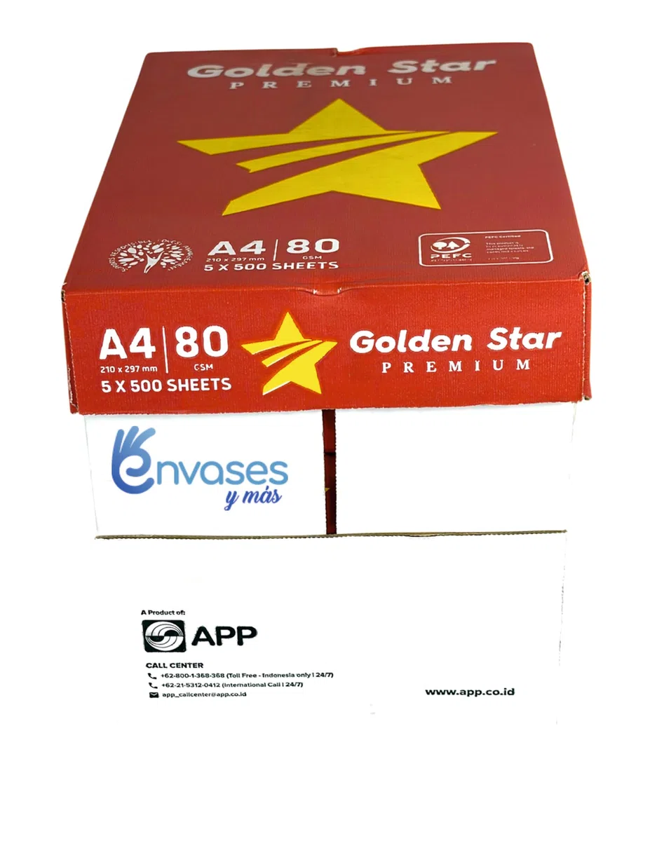 Caja 2500 Folios A4 80gr Papel Impresora Multifunción, 5 Resmas 500 Hojas, Papel Blanco A4 Para Fotocopiadora e Impresora Láser y Tinta, Paquete Oficina Imprimir y Escribir Calidad