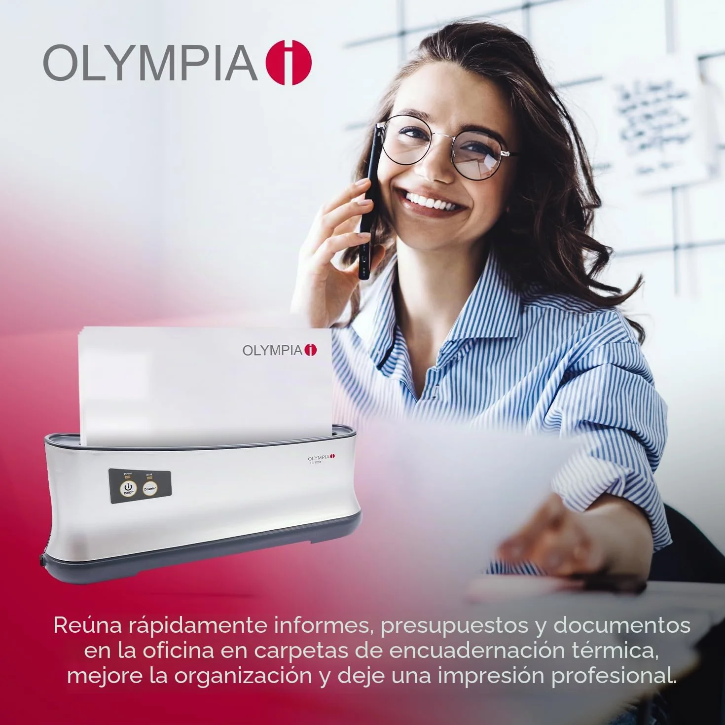 Olympia TBL 1280 Combo Máquina para encuadernación térmica, desconexión automática despues de 90 minutos