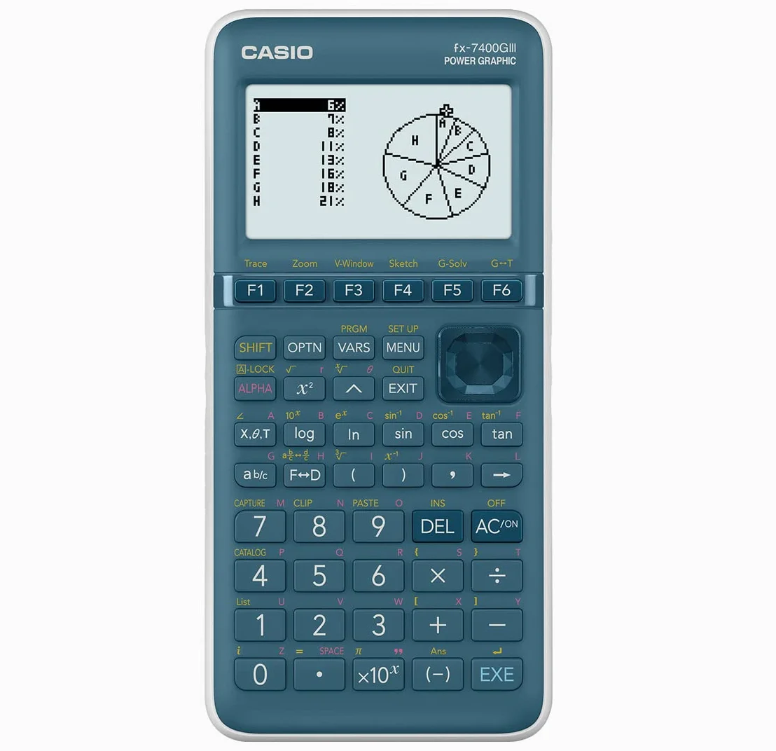 Casio FX-7400GIII - Calculadora gráfica (Pantalla Cian, 21 Unidades, 87,5 x 21,3 cm)