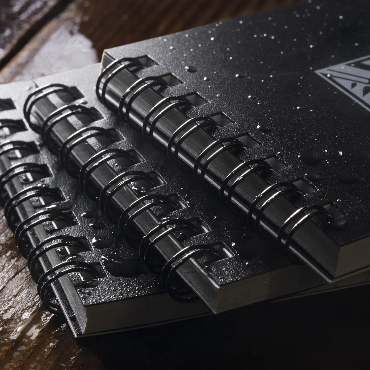 Rite in the Rain Cuaderno de espiral superior resistente a la intemperie, 7,6 x 12,7 cm, cubierta negra, patrón universal, paquete de 3 (Nº 735-3)