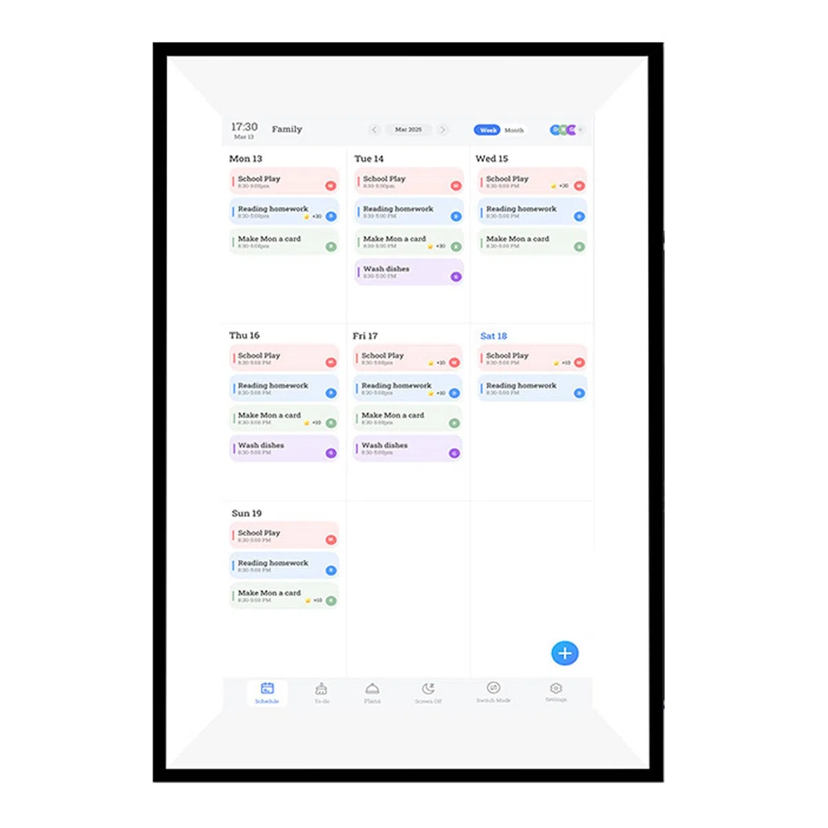 CCYLEZ 10.1 Pulgadas Gran Calendario Digital Inteligente, Calendario de Pantalla Táctil HD Planificador de Familia Family Planner, Wifi Planner Family Organizer con Plan de Comidas de