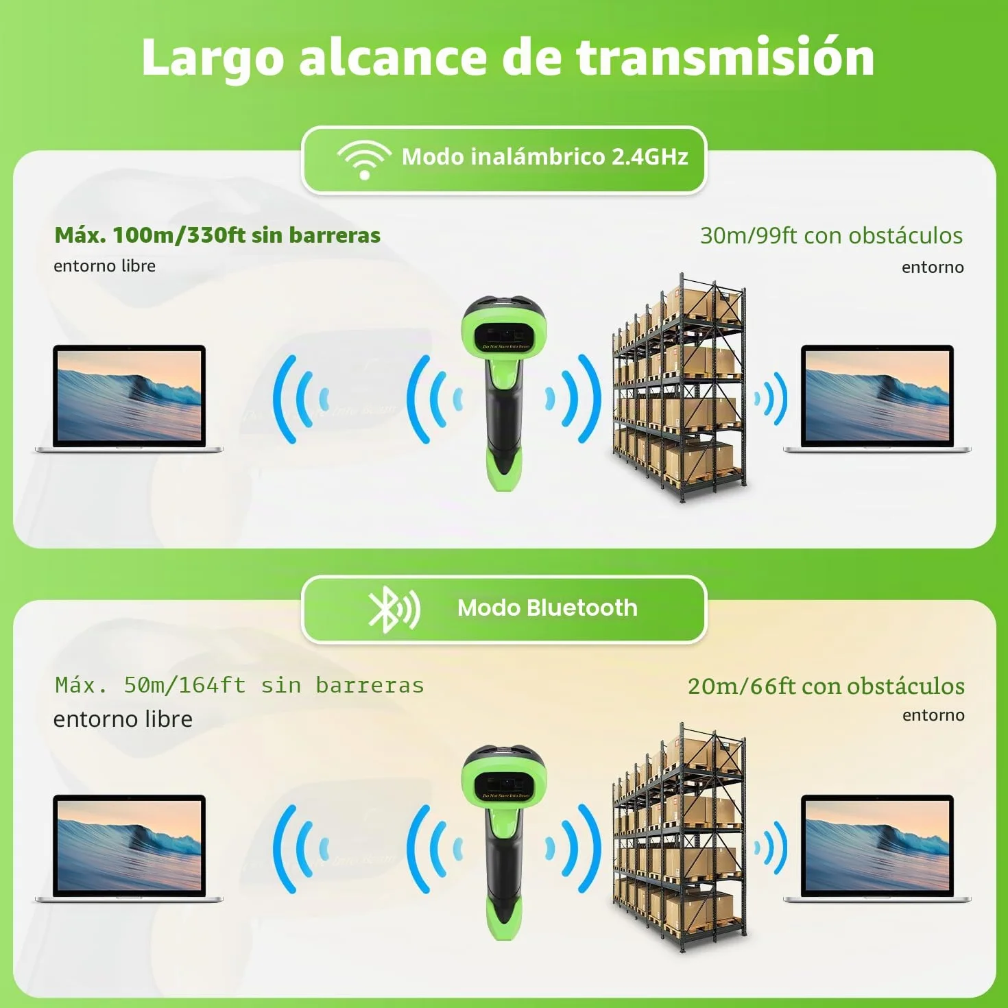NetumScan Escáner de Código de Barras Inalámbrico Bluetooth 1D 2D QR NSL8BL