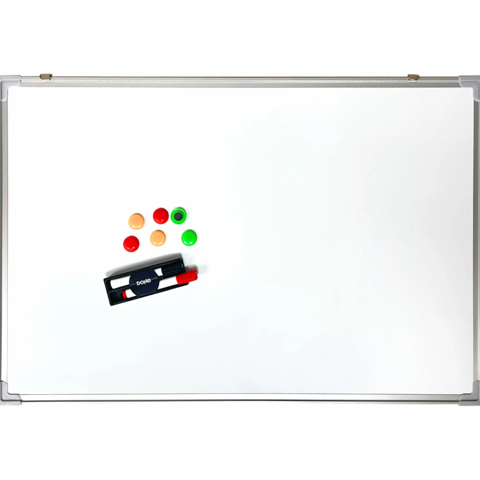 Pizarra Magnética 90x60 cm Marco Aluminio Borrado Seco Blanco