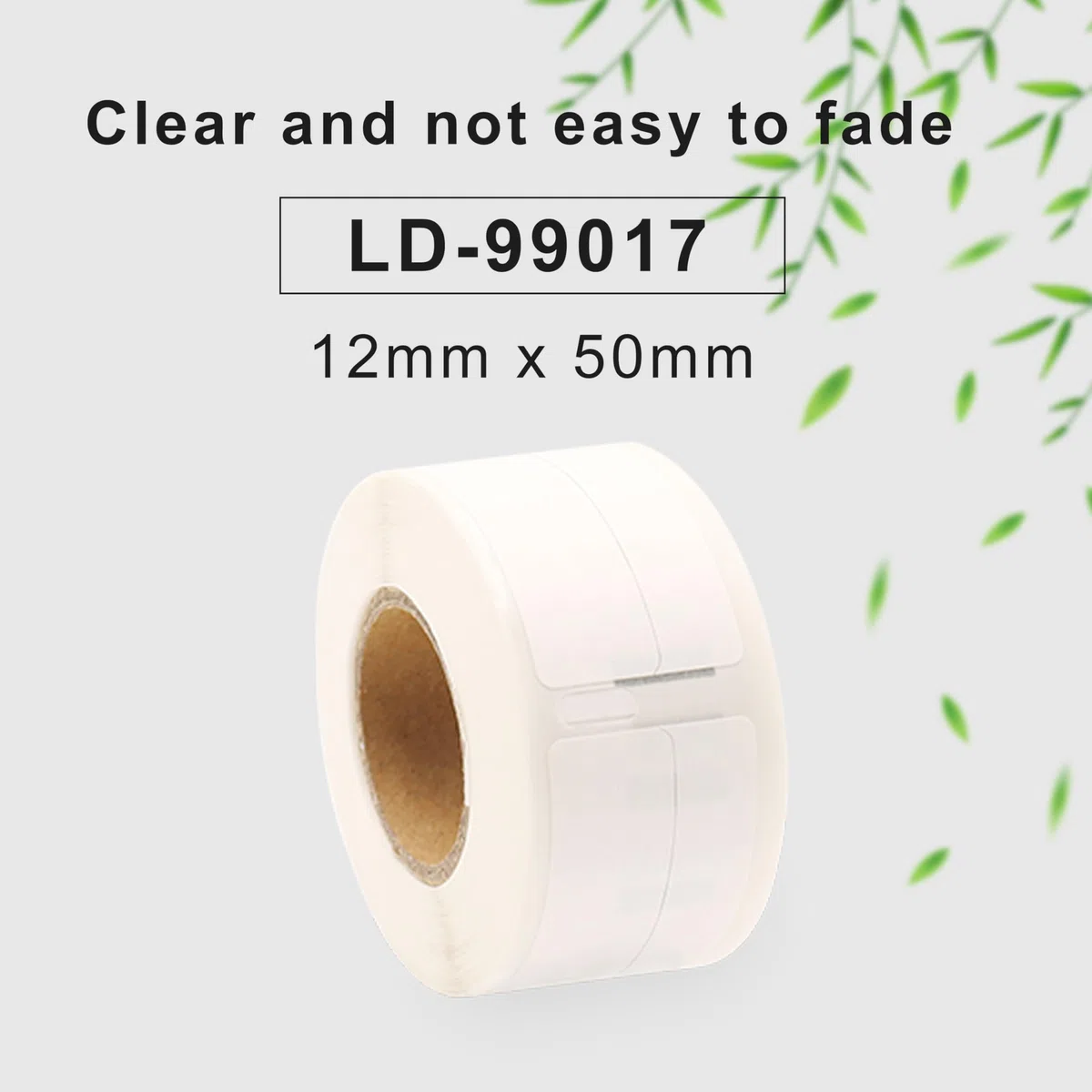 10 rollos de etiquetas autoadhesivas 99017, compatibles con DYMO S0722460, 12 mm x 50 mm, un total de 2200 etiquetas, adecuadas para etiquetas de carpetas, compatibles con LabelWriter 450