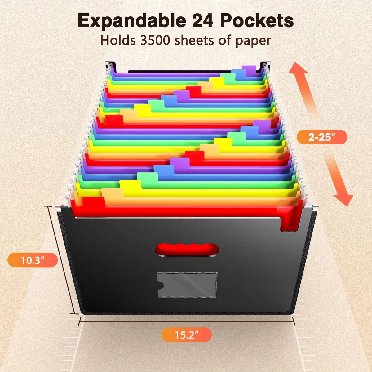 Organizador de archivos de acordeón ultra grande con pestañas y calcomanías, tamaño legal/carta/papel A4, 24 bolsillos, carpeta expandible, organizador de documentos importante, almacenamiento de