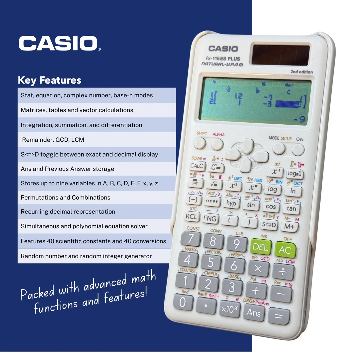 Casio fx-115ESPLUS2 2ª edición, calculadora científica Avanzada
