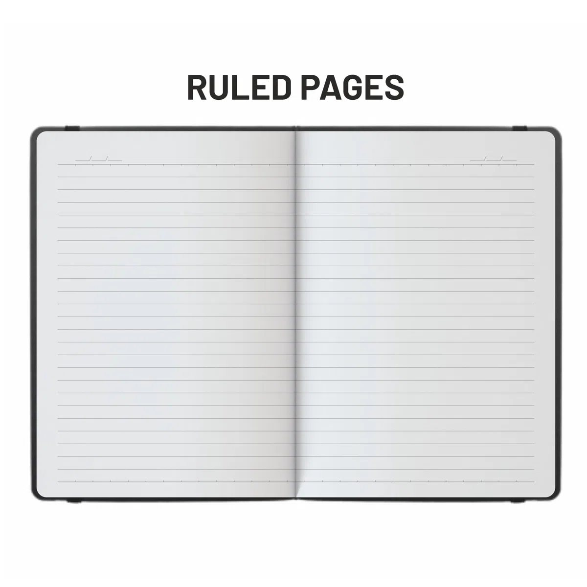 Anupam Fluct - Cuaderno rayado, 160 páginas, diario rayado, diario de papel grueso de 80 g/m², acabado mate A4, tapa de PVC, para escribir, suministros escolares de oficina (negro)