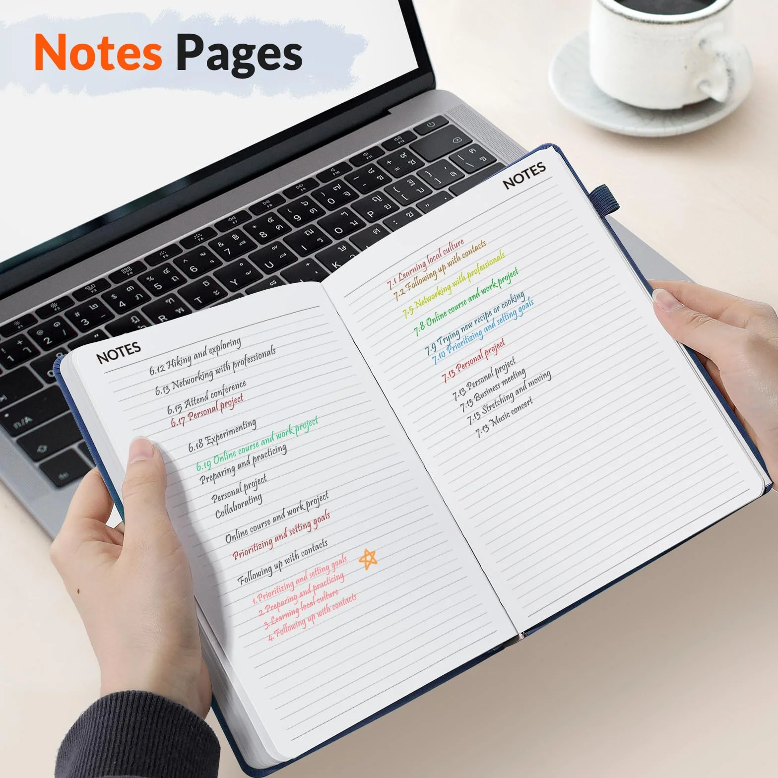 SUNEE Agenda semanal y mensual 2026-2027 de tapa dura de 5.5 x 8.3 pulgadas, 12 meses (julio de 2026 a junio de 2027), calendario de año académico pequeño, bolsillo, notas, papel de 100 g/m², azul