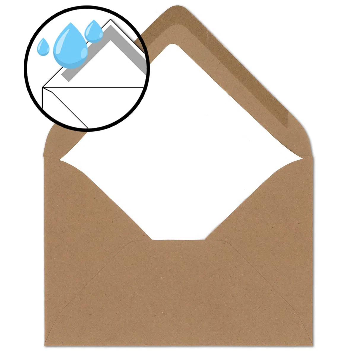 Sobres DIN B6 300 de papel kraft marrón con forro de seda blanco – 12,5 x 17,5 cm – 120 g/m² adhesivo húmedo mate sin ventana de su agente Glüxxx