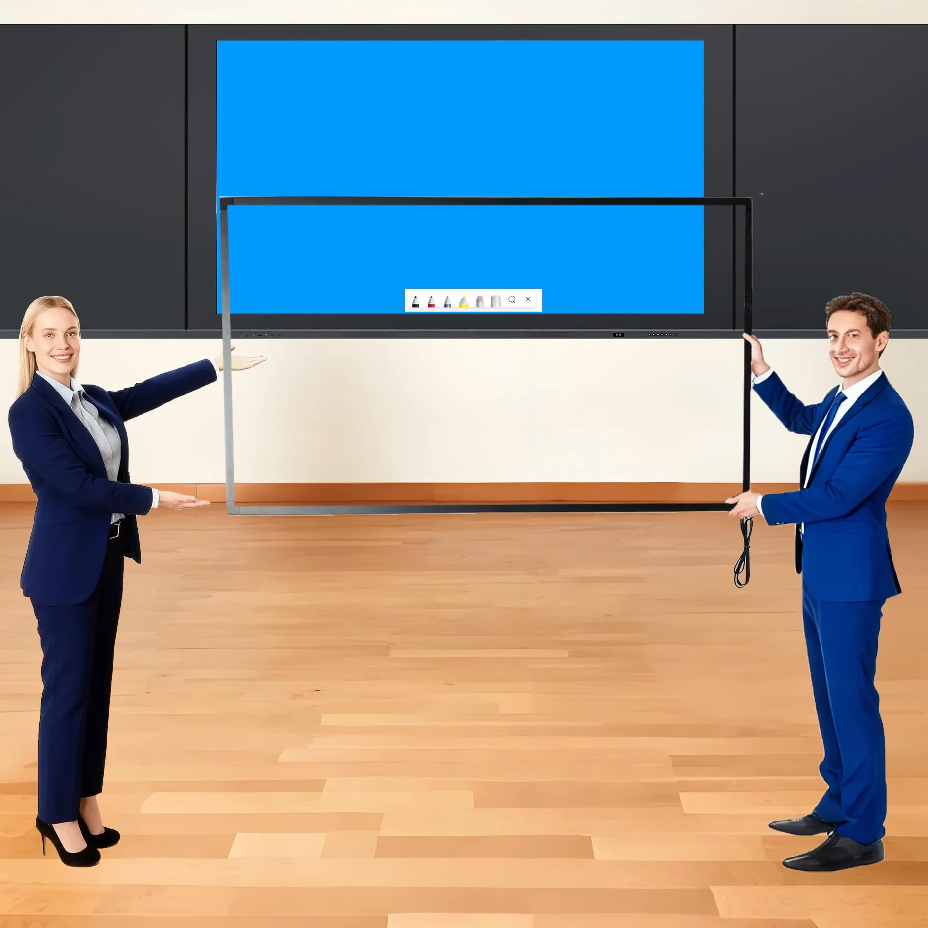 Chengying Marco táctil infrarrojo multitáctil de 65 pulgadas, 10 puntos, panel táctil infrarrojo, superposición táctil infrarroja de 65 pulgadas, interfaz USB, compatible con HID