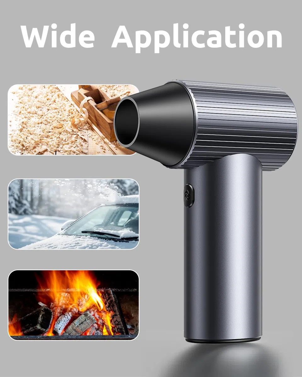 COSANO Mini soplador de metal completo Jet Dry – Plumero de aire eléctrico de 300.000 RPM – Soplador recargable – Plumero de alta potencia con 3 velocidades y 4 boquillas