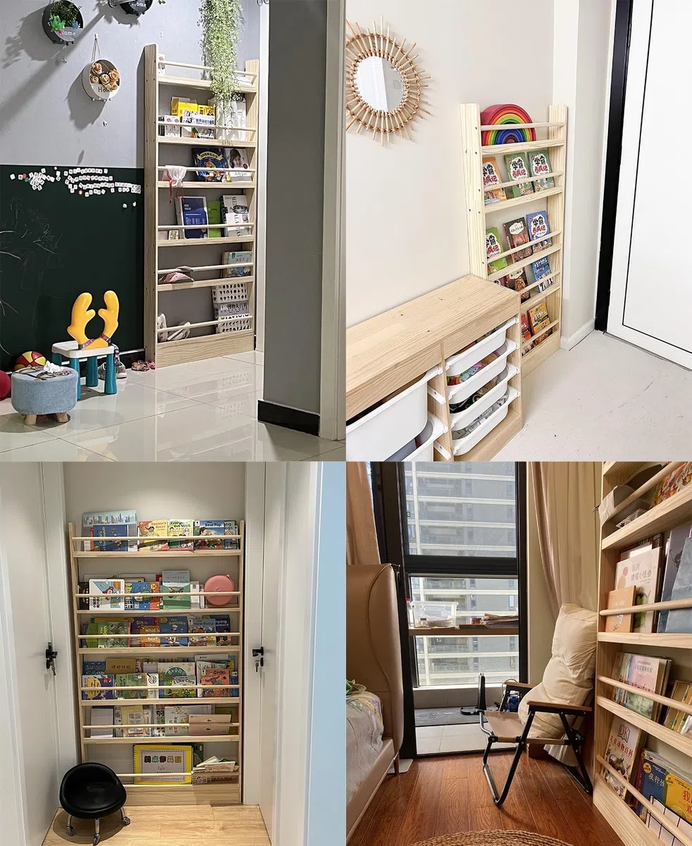 Expositor Revistas Titular de Archivos de la Revista de Madera, Organizador de Estanterías para El Piso para Un Espacio Estrecho, Estante de Pantalla de Folletos, Soporte de Revistas de Lectura ( Size