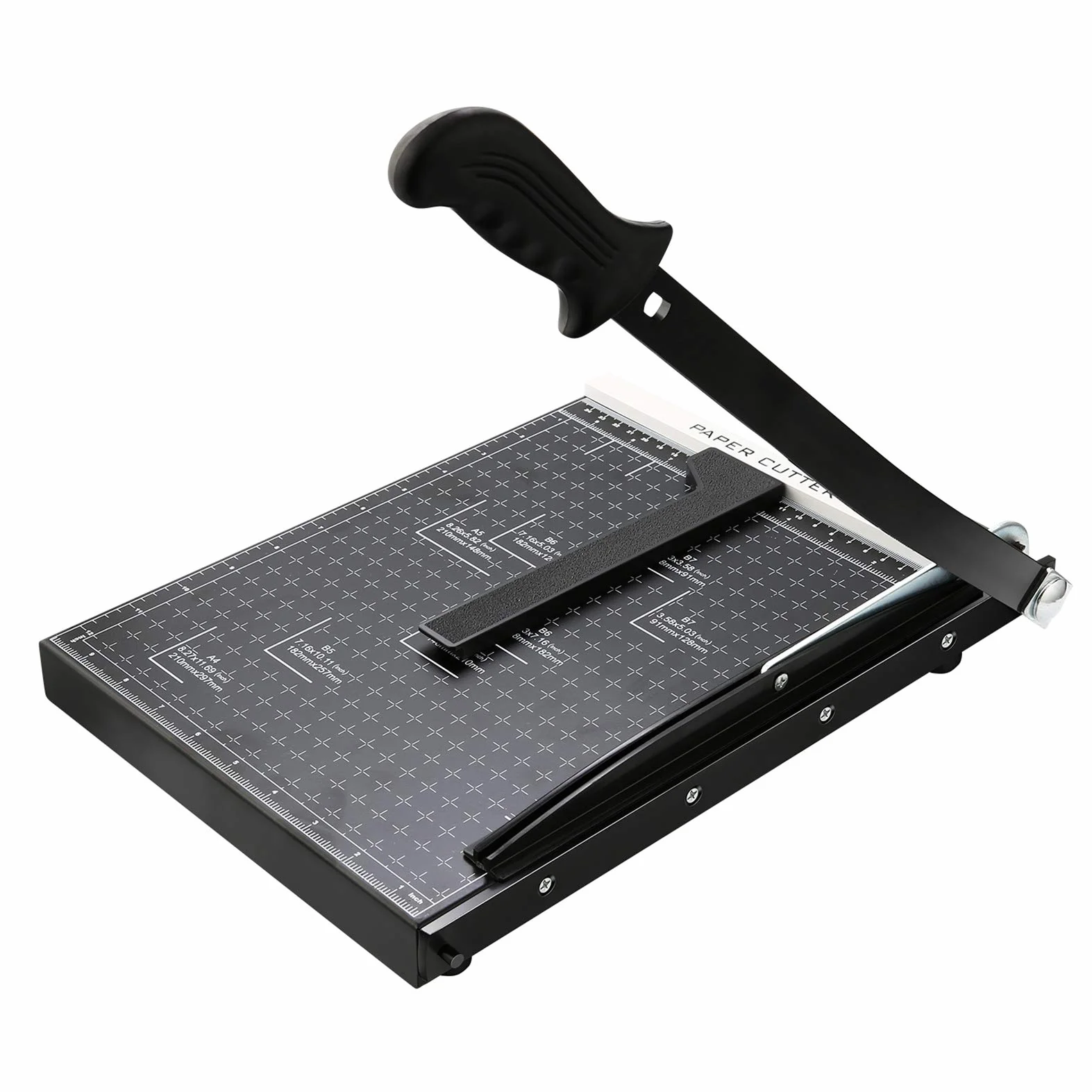 Guillotina de Papel A3 B4 A4,Cortador de Papel A4,32,5 x 25 x 3 cm,Seguridad Salvaguardar, Base de metal,negro(A4)