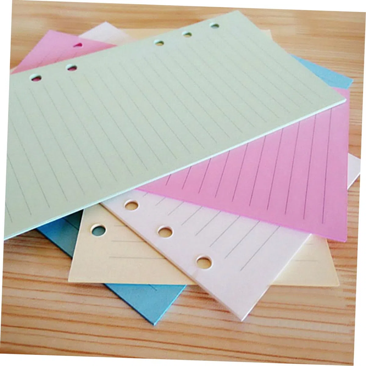 300 Piezas Recambio Papel Perforado Cuaderno de Anillas de Colores Recambios Extraíbles para Notas Planificación y Diario Kit