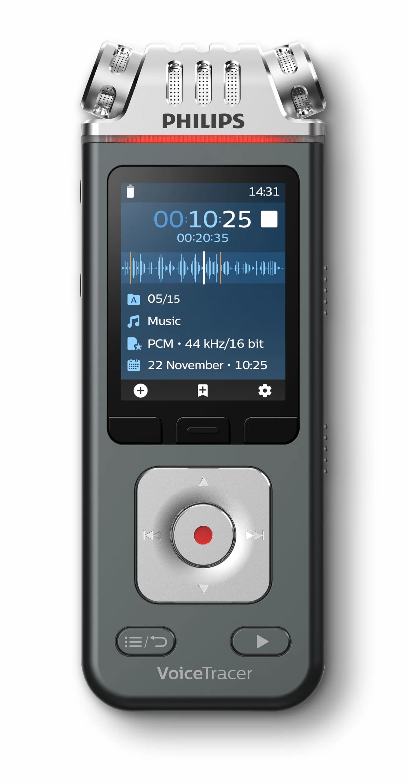 Philips VoiceTracer Nero, Grigio