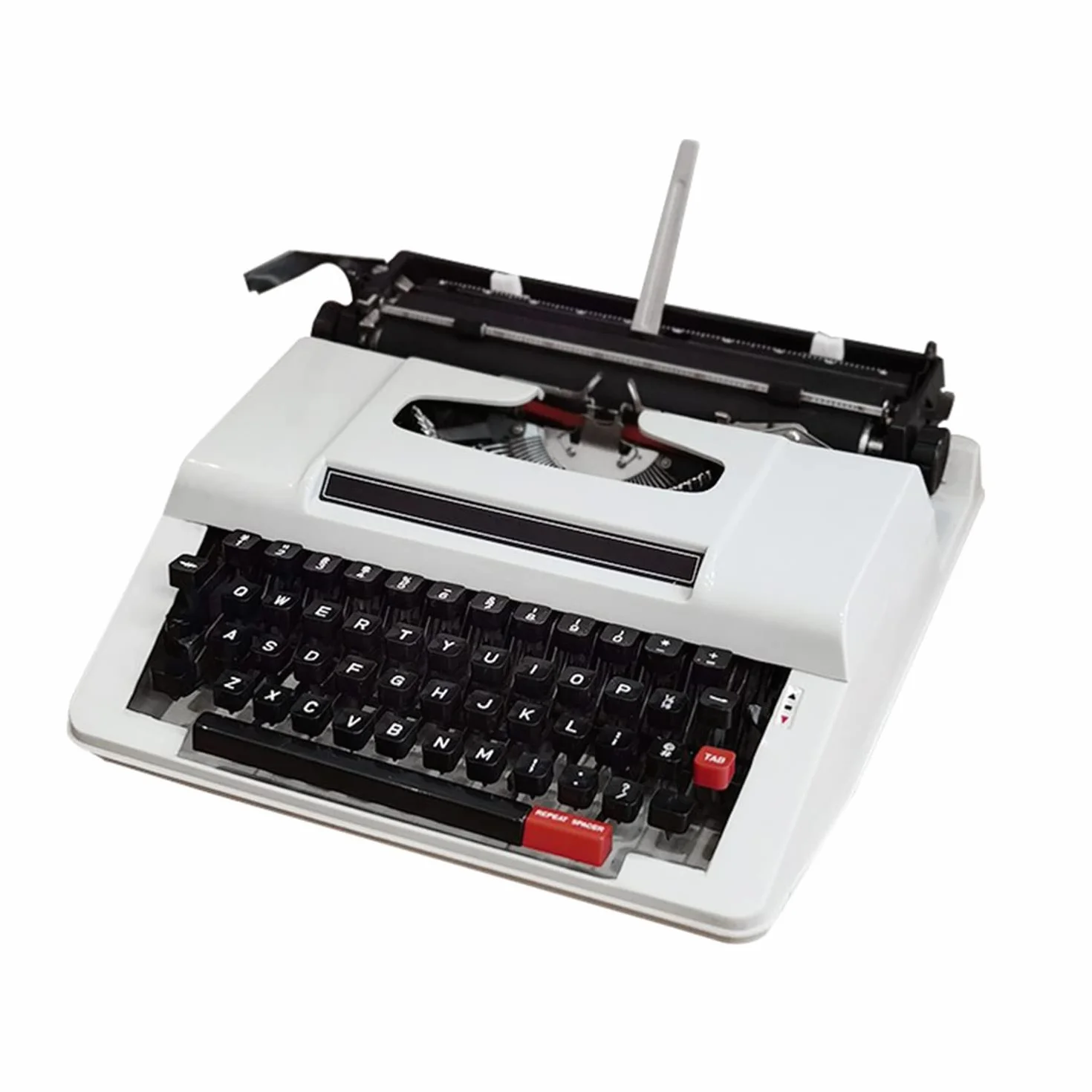 Máquina de Escribir, Escribir Manual clásico Vintage, Maquinaria Inglesa, Uso Normal, con cinturón Negro Rojo