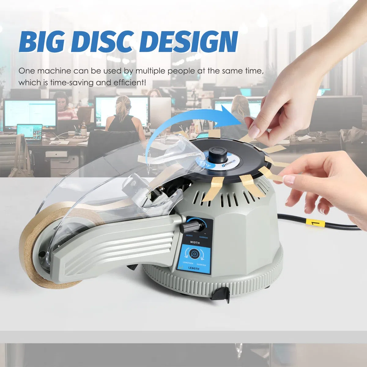 Dispensador automático de cinta giratoria, 13-60 mm de largo, 3-25 mm de ancho, suministros escolares de oficina para cinta escocesa, cinta de doble cara, cinta de alta temperatura