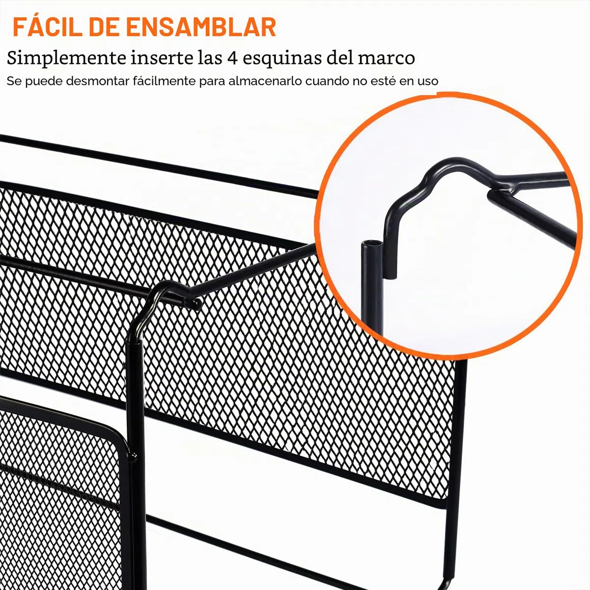 Marco para archivos colgantes (39 x 28 x 24,8 cm), organizador de archivos colgantes de metal - Fácil de montar - Carpeta colgante para almacenamiento y organización en el hogar y la oficina (negro)