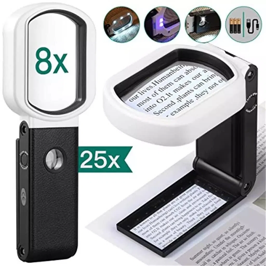 Lupa de pie portátil Recargable con Lupa iluminada para Lectura, comprobación y escaneo de Joyas.,