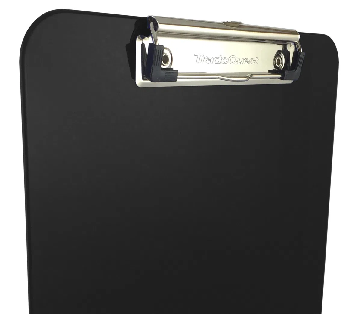 Comercio Quest plástico portapapeles opaco color carta Tamaño perfil bajo Clip (12 unidades) (negro)
