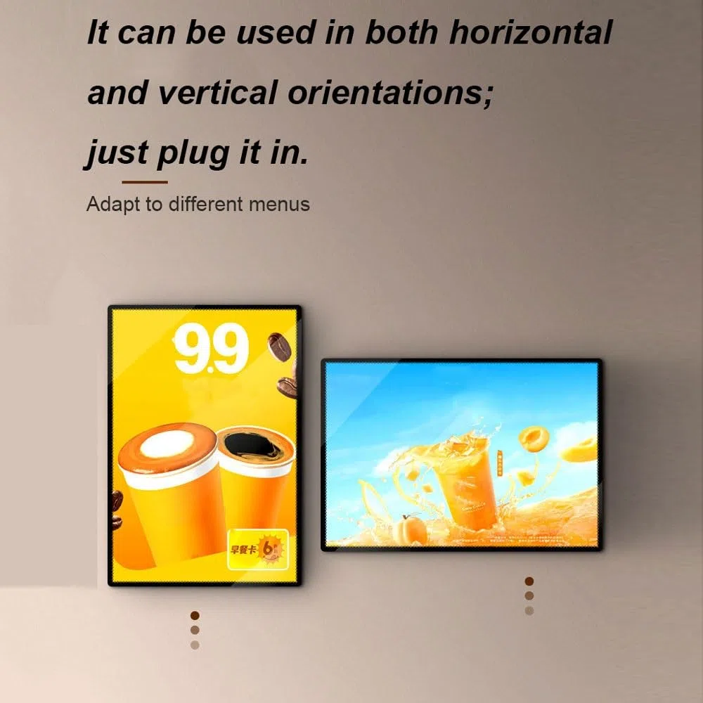 Caja de luz LED publicitaria, tablero de exhibición retroiluminado para montaje en pared o techo, soporte para letreros de menú para restaurantes, cines, minoristas y tiendas de comida para llevar (60