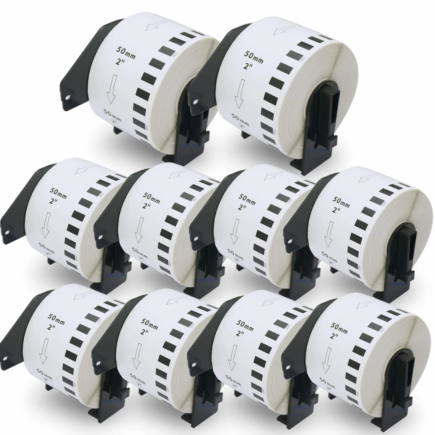 BETCKEY - 10 Rollos de DK-22223 Cinta Continua de Papel Térmico Compatible con Brother, 50mm x 30.48m, 10 continuous Etiquetas para Impresoras de Etiquetas QL