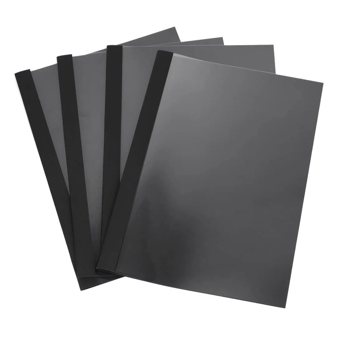 RAYSON Cubiertas térmicas de 3 mm, encuaderna hasta 25 hojas A4, transparente/negro, pack de 25