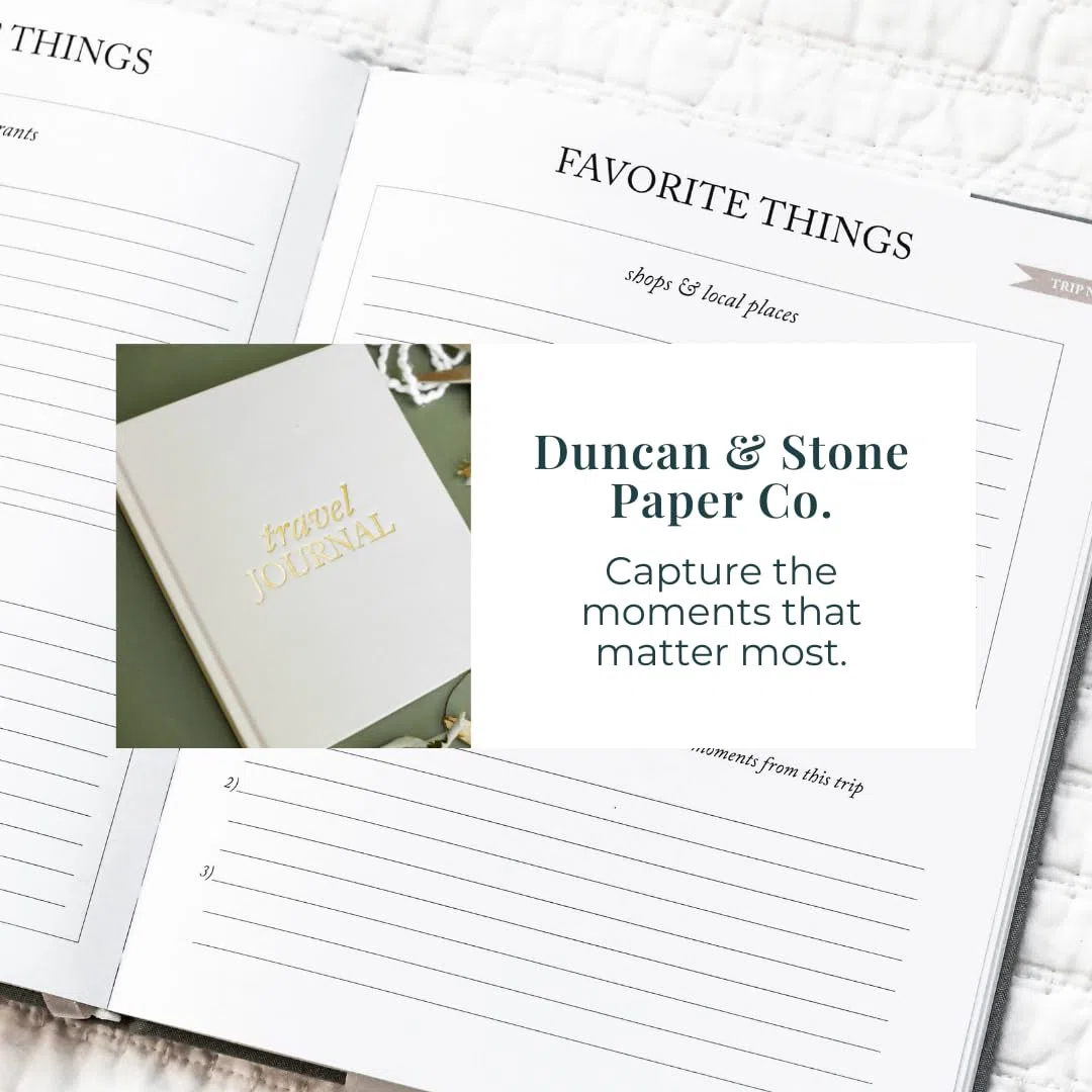 Diario de viaje de Duncan & Stone - Rose | Recuerdo de aventura | Registro de vacaciones, campamento y viaje por carretera | Regalo para viajeros